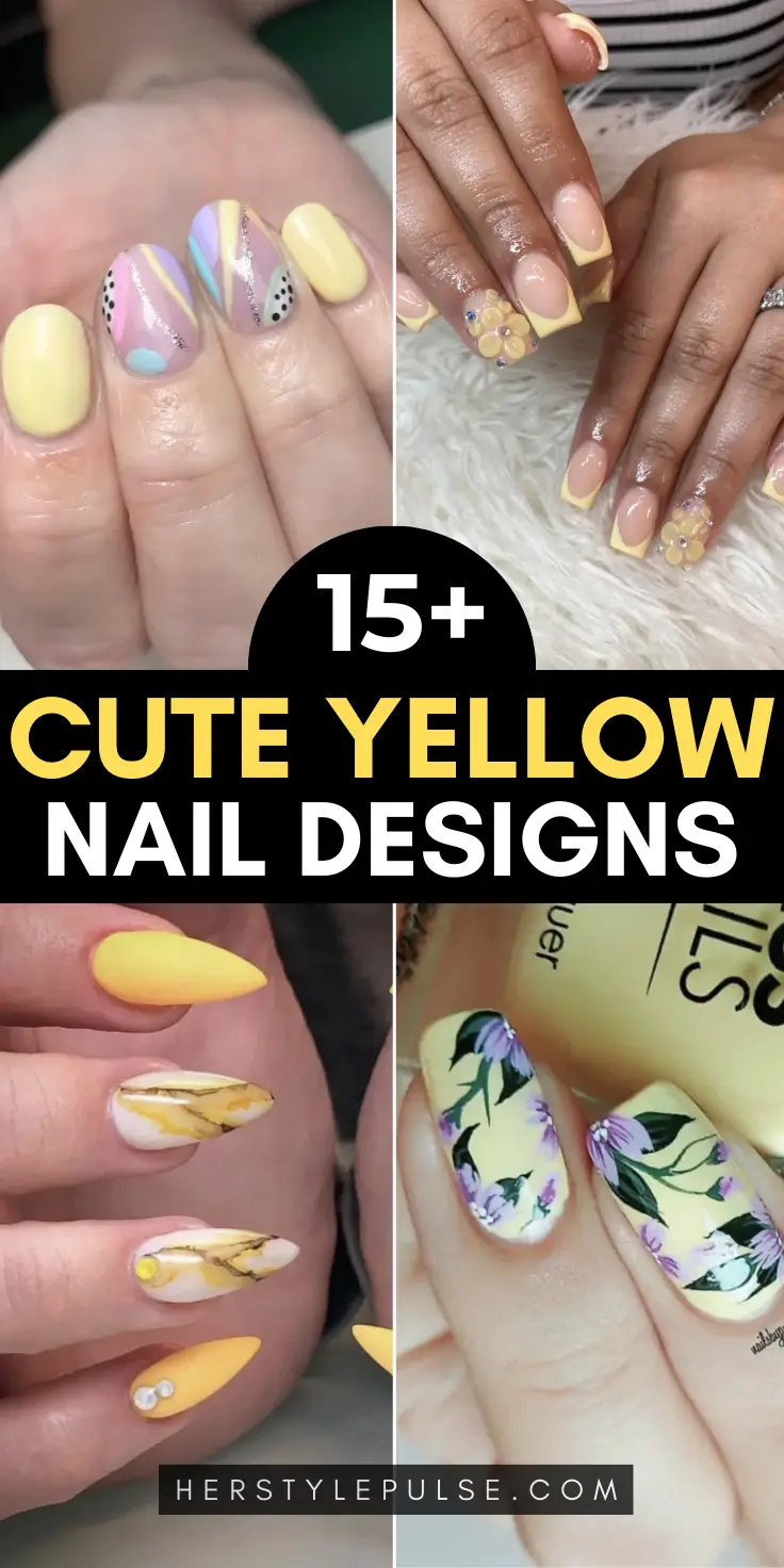 Cute Yellow Nail Designs