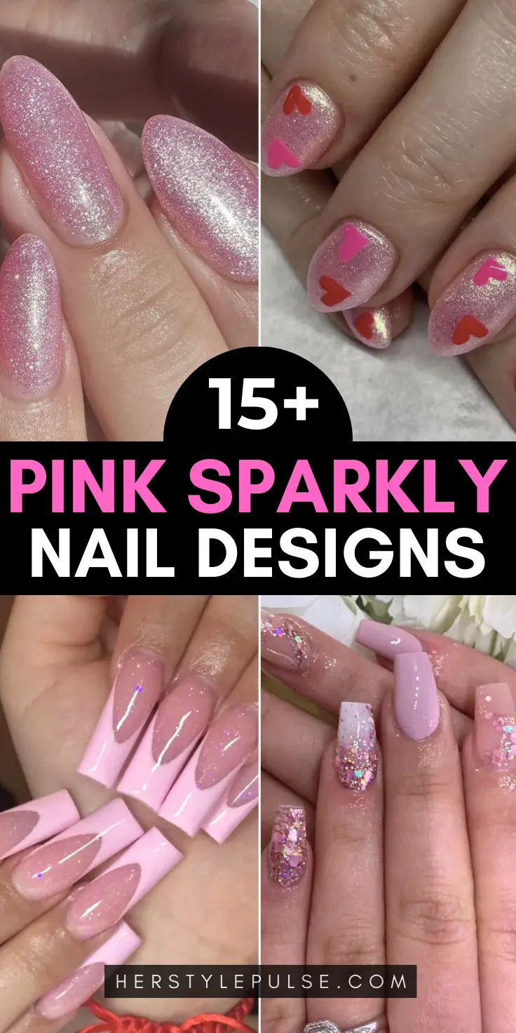 Pink Sparkly Nail Designs