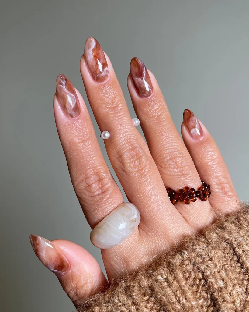 brown nails design 10
