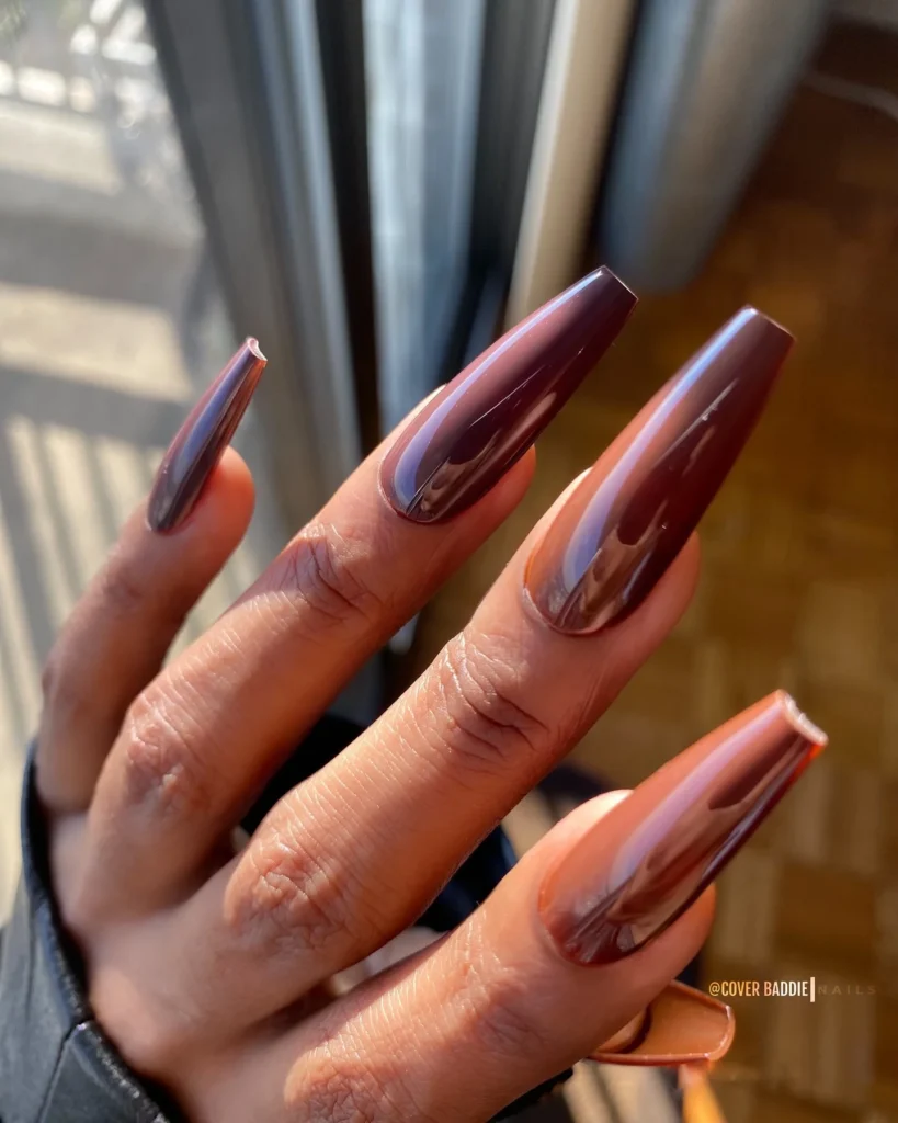 brown nails design 11