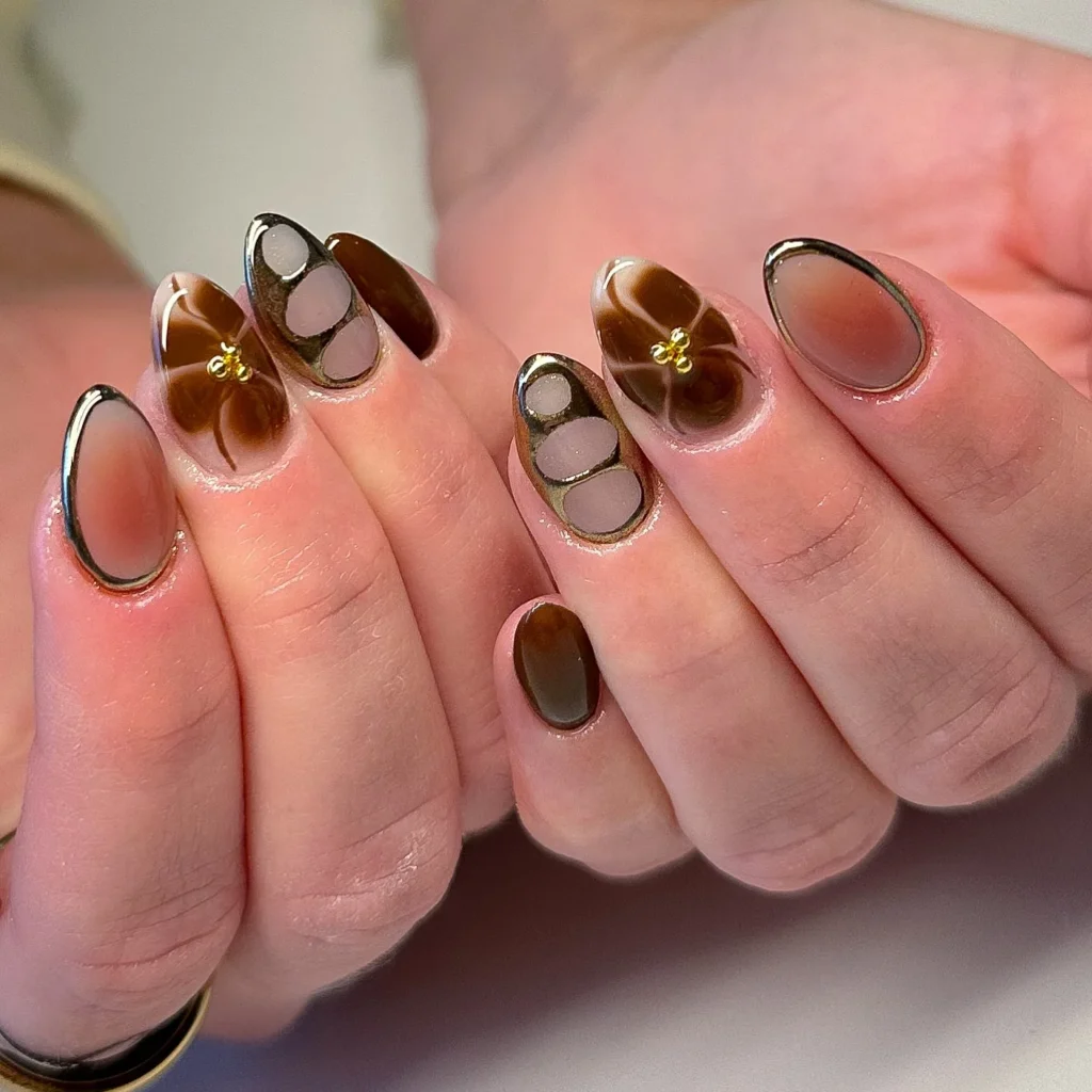 brown nails design 12