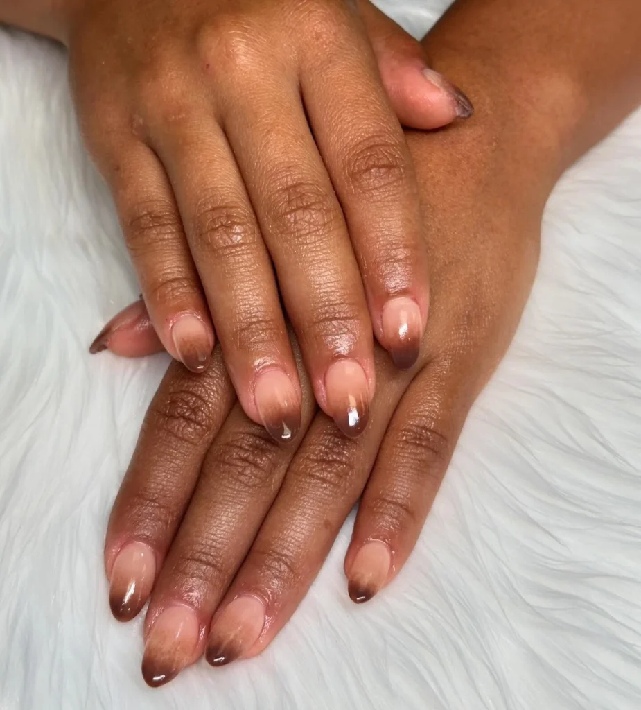 brown nails design 14