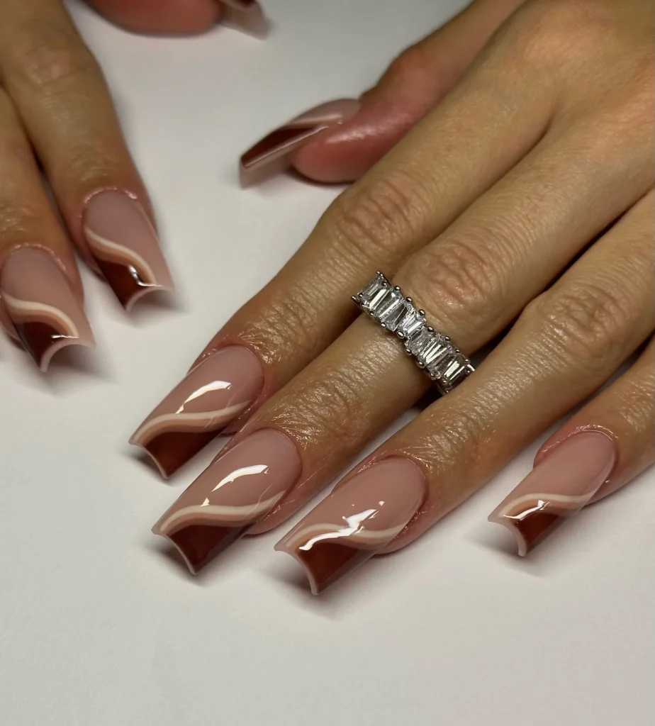 brown nails design 4