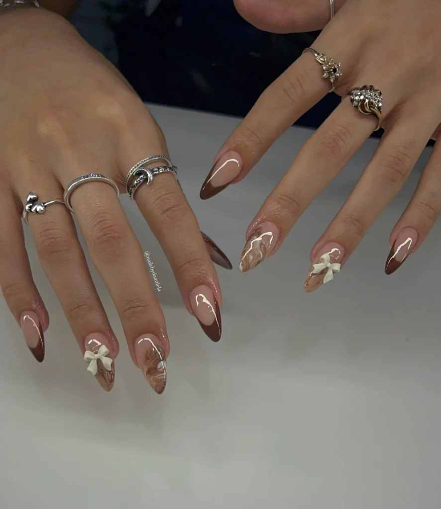 brown nails design 6