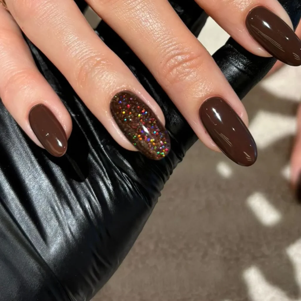 brown nails design 8