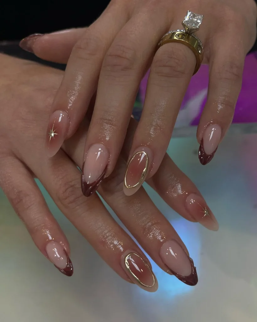 brown nails design 9