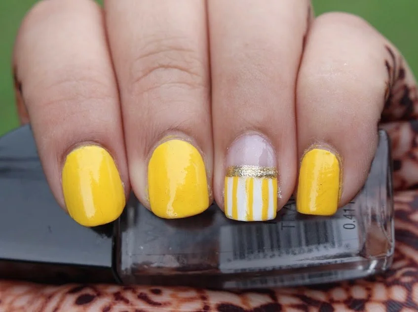 cute yellow nails 8