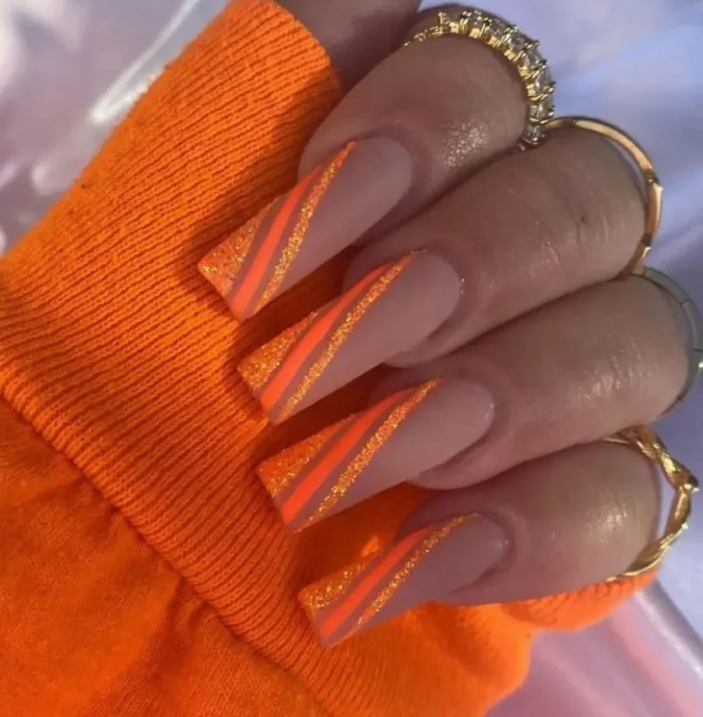 orange nails ideas 10