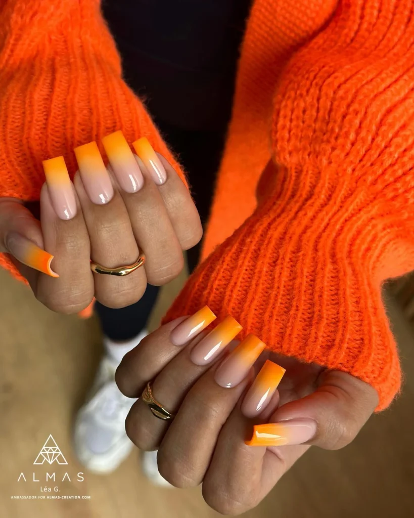 orange nails ideas 2