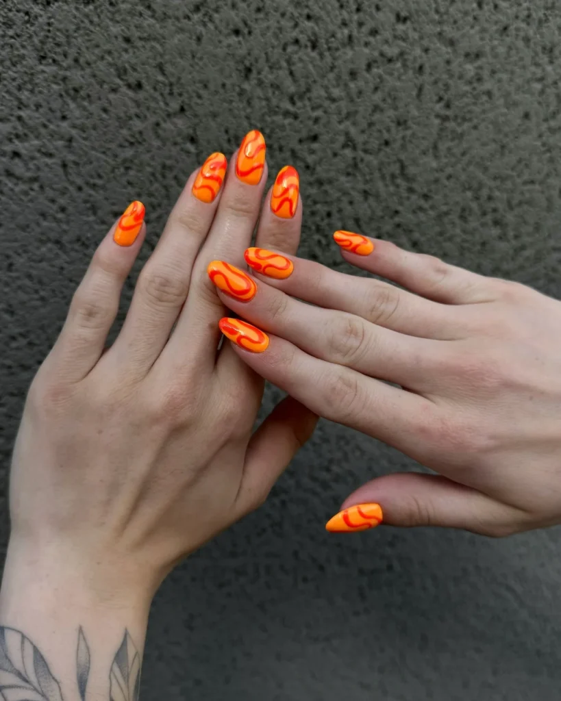 orange nails ideas 3
