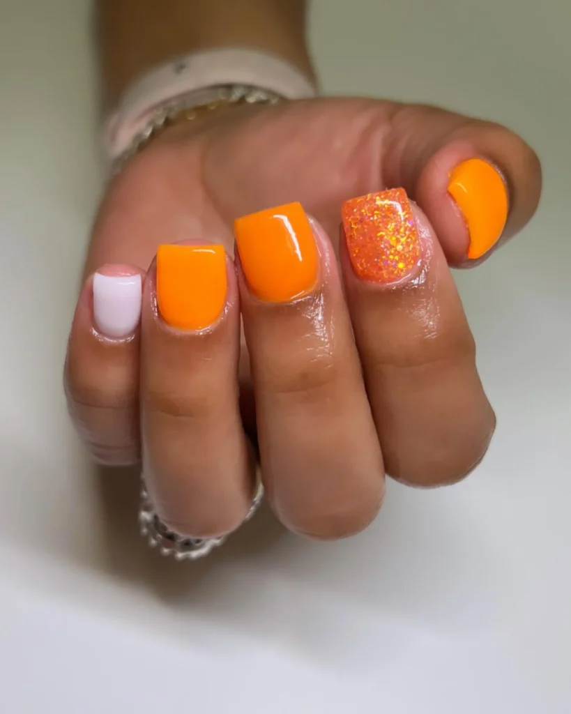 orange nails ideas 6