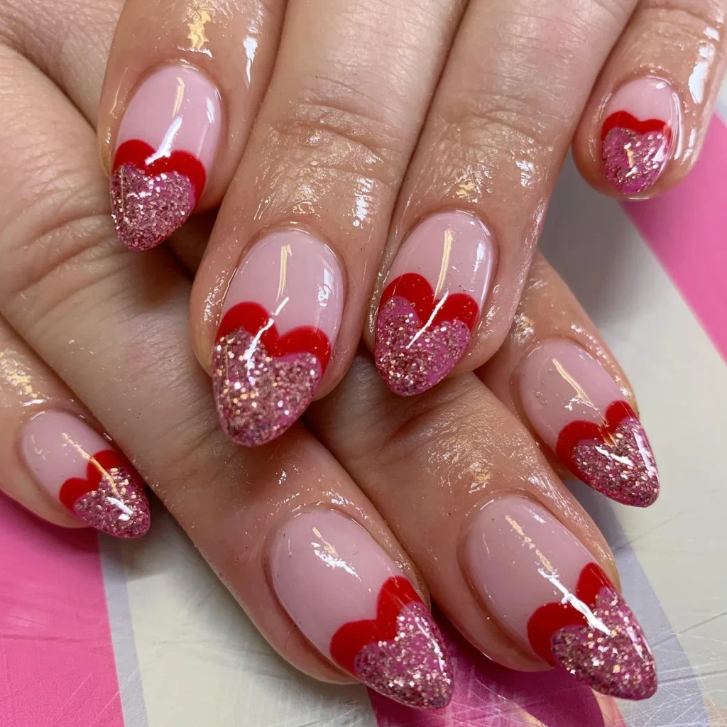 pink sparkly nails 12