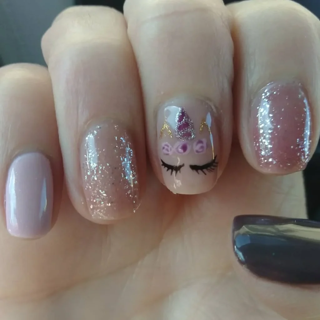 pink sparkly nails 15