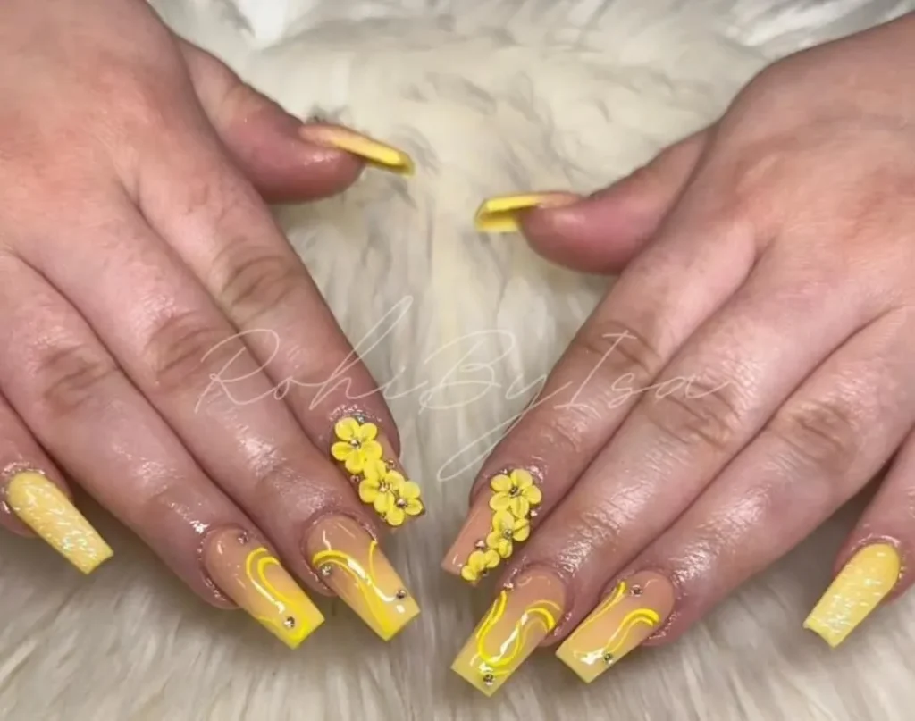 yellow nails art 3