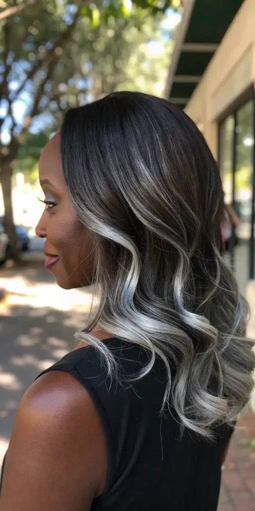 silver hair on dark skin women (2)