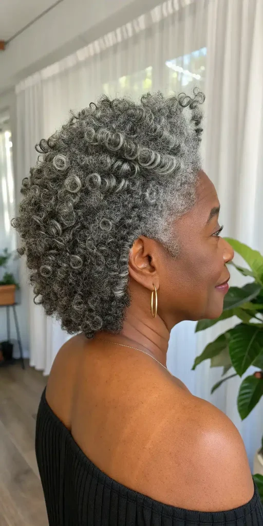 silver hair on dark skin women (4)