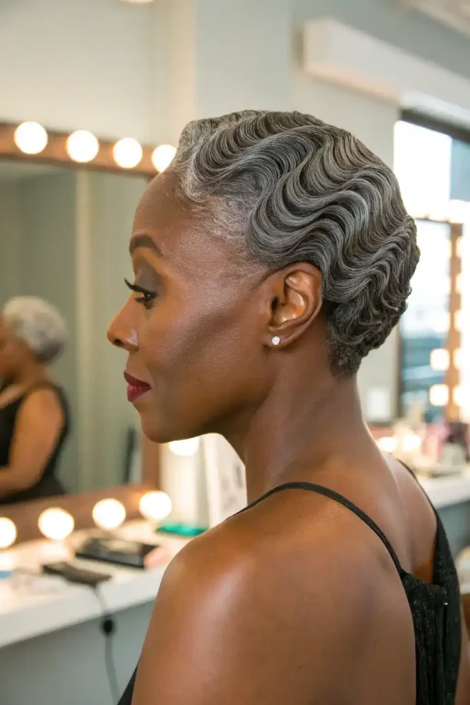 silver hair on dark skin women (6)