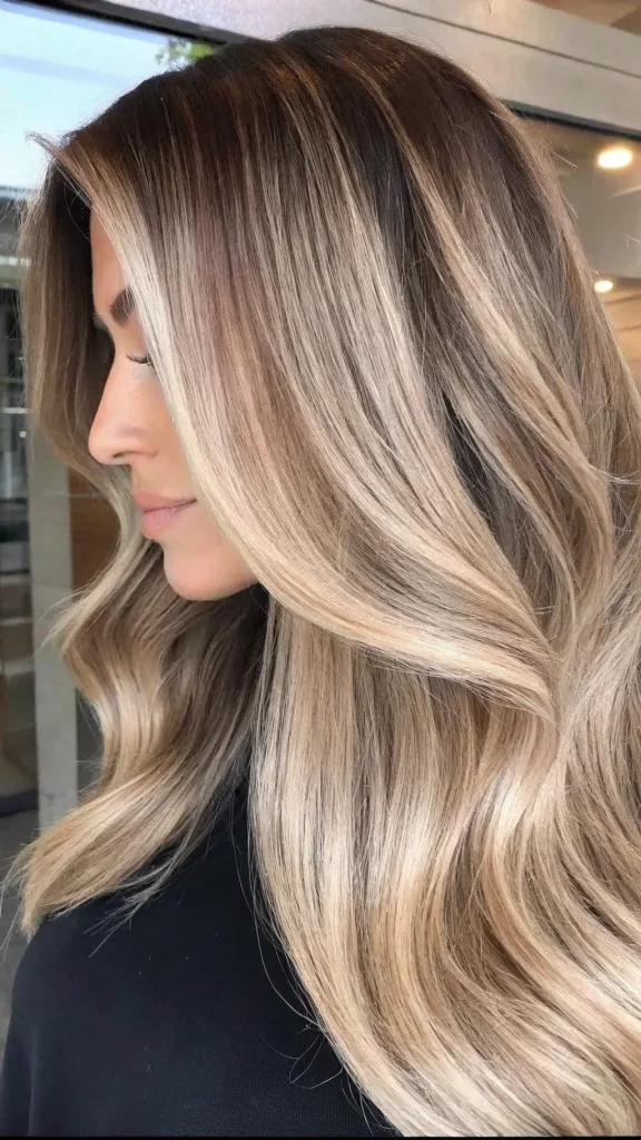 brown hair with blonde money piece (1)