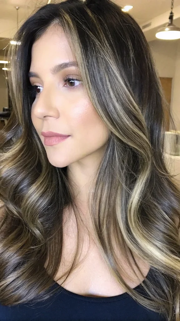 brown hair with blonde money piece (10)