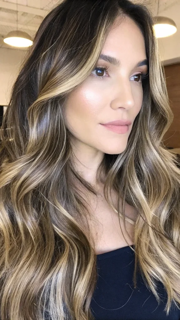 brown hair with blonde money piece (3)