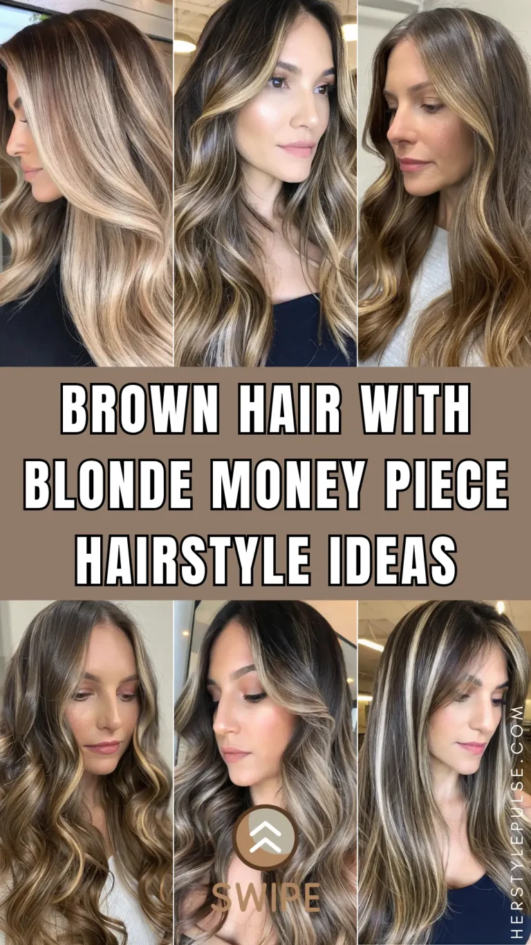 brown hair with blonde money piece Hairstyle