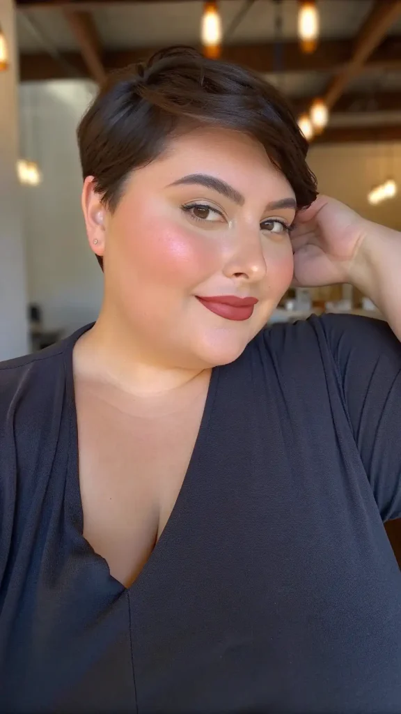 short-haircut-on-a-chubby-women