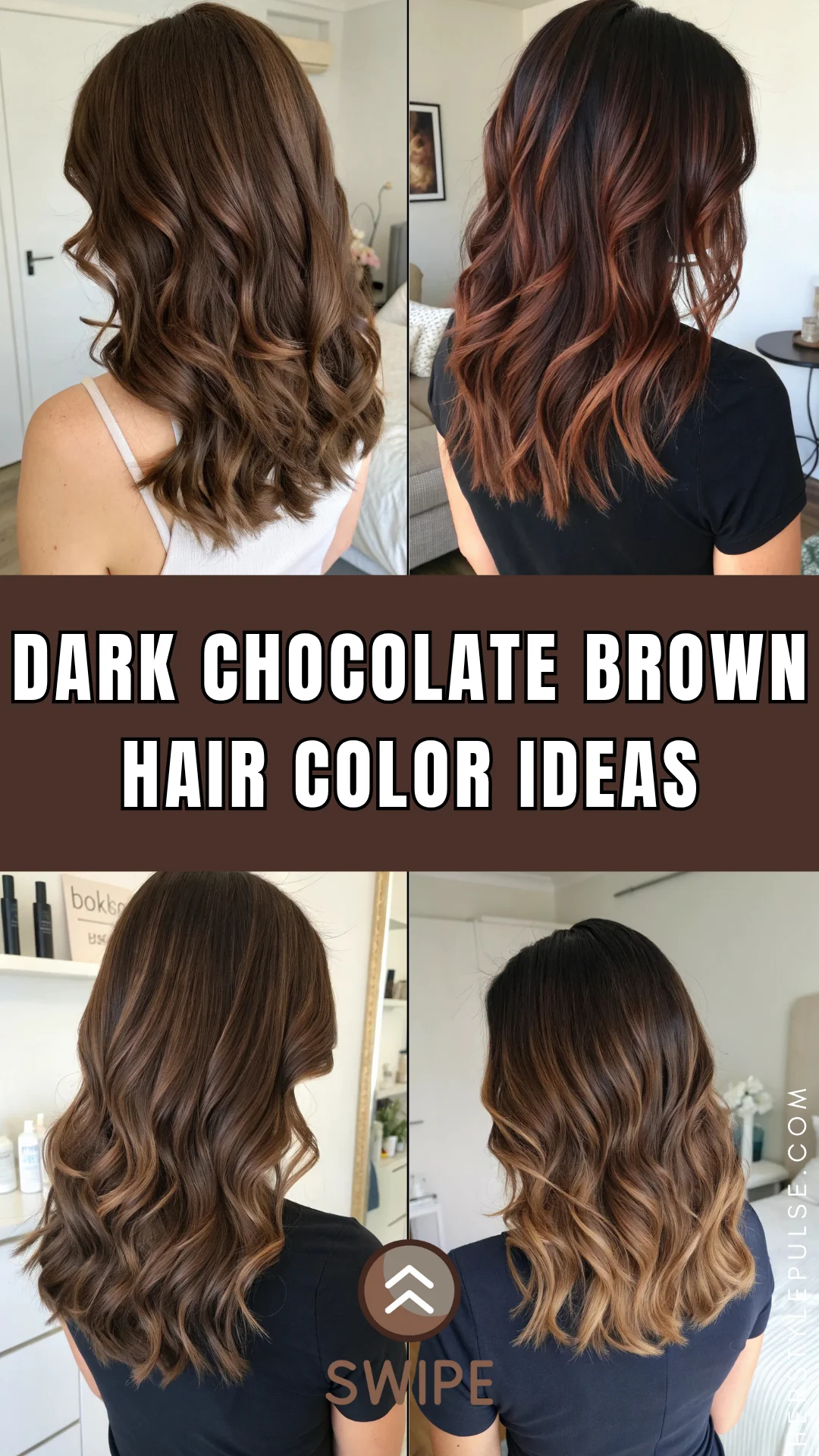 Dark Chocolate Brown Hair Color Ideas