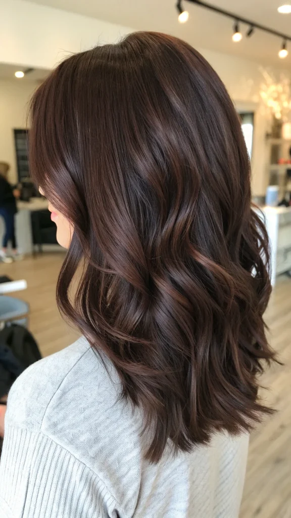 Dark Mahogany Brown Hair Color Idea (1)