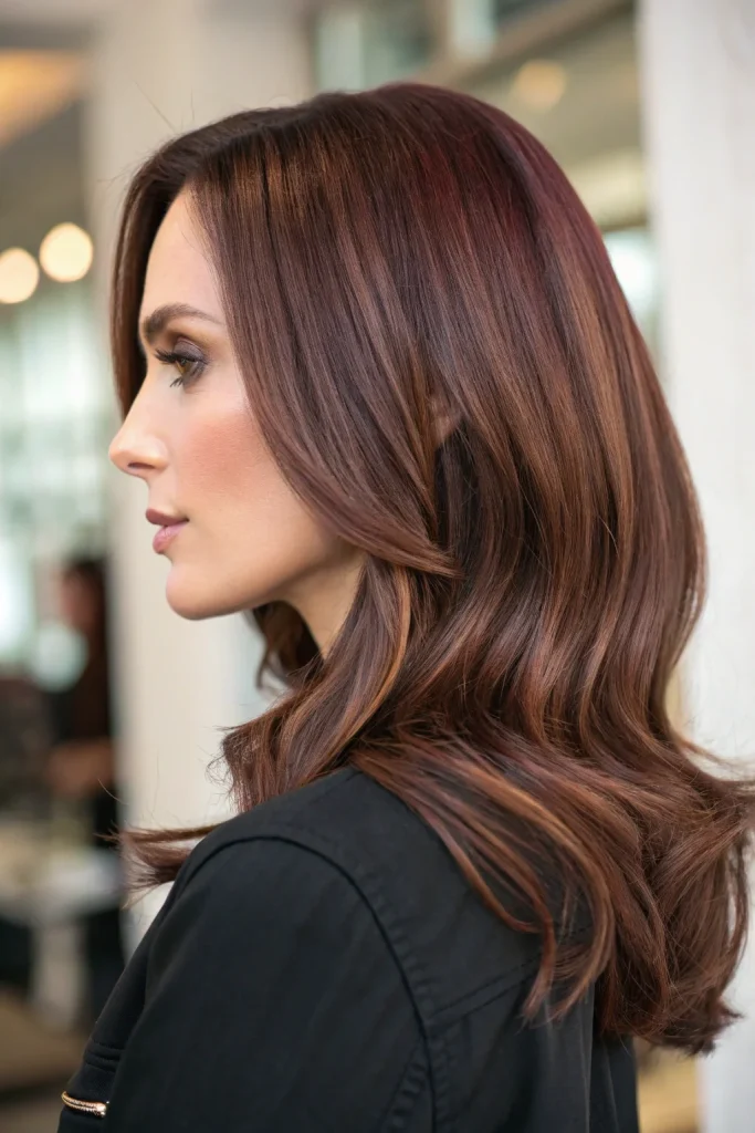 Dark Mahogany Brown Hair Color Idea (5)