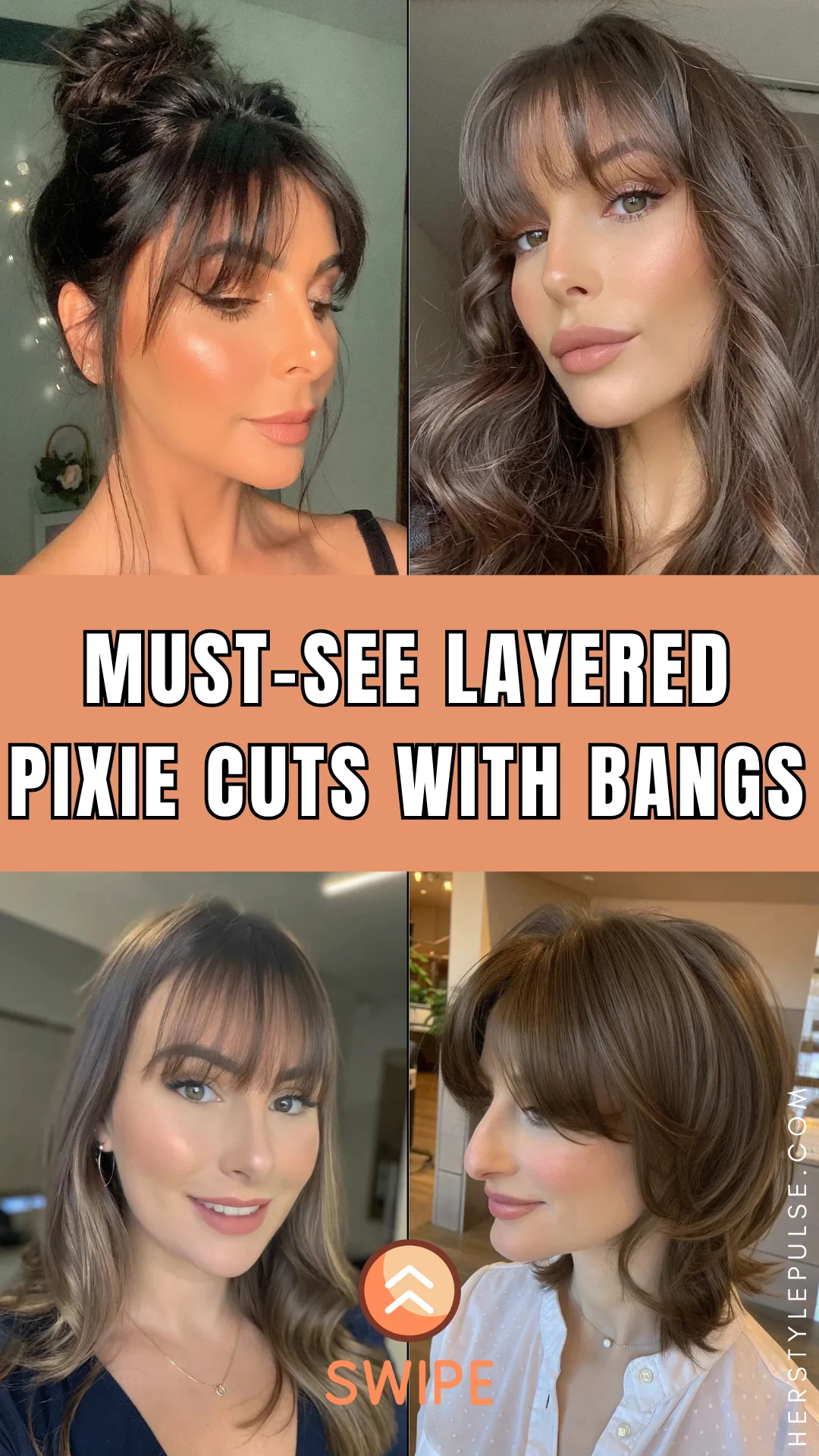 Layered Pixie cuts with bangs
