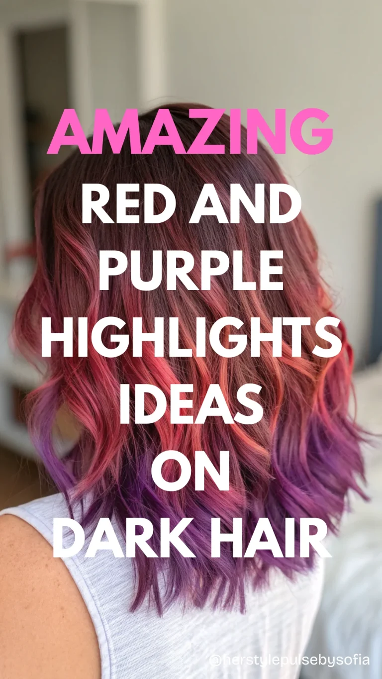 Red and Purple Highlights Ideas on Dark Hair