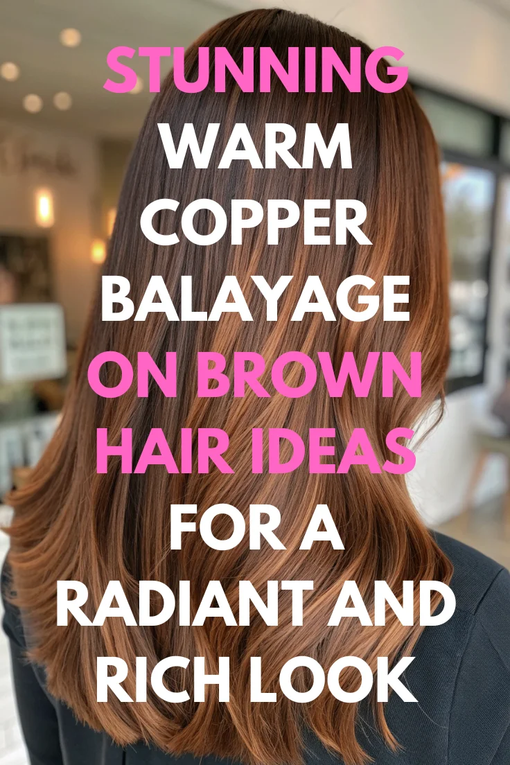 Warm Copper Balayage on Brown Hair Ideas