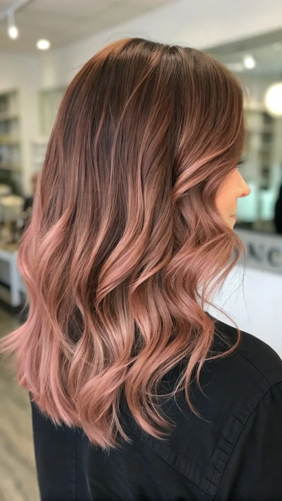 brown to pink balayage hair color (1)