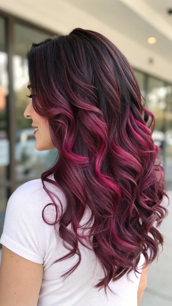brown to pink balayage hair color (7)