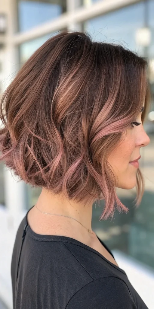 brown to pink balayage hair color (9)