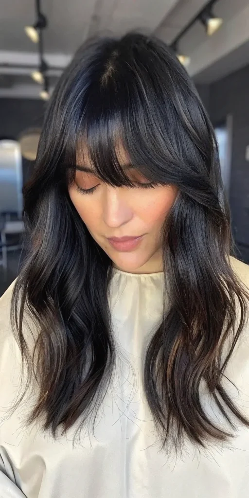 collarbone length hair with curtain bangs (9)