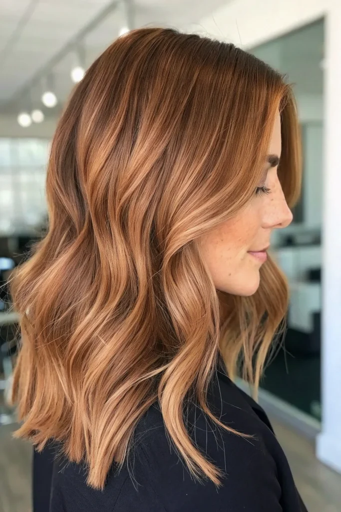copper balayage brunette hair (5)