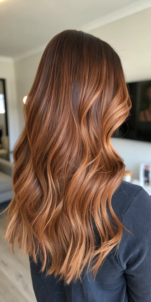 copper balayage brunette hair (6)