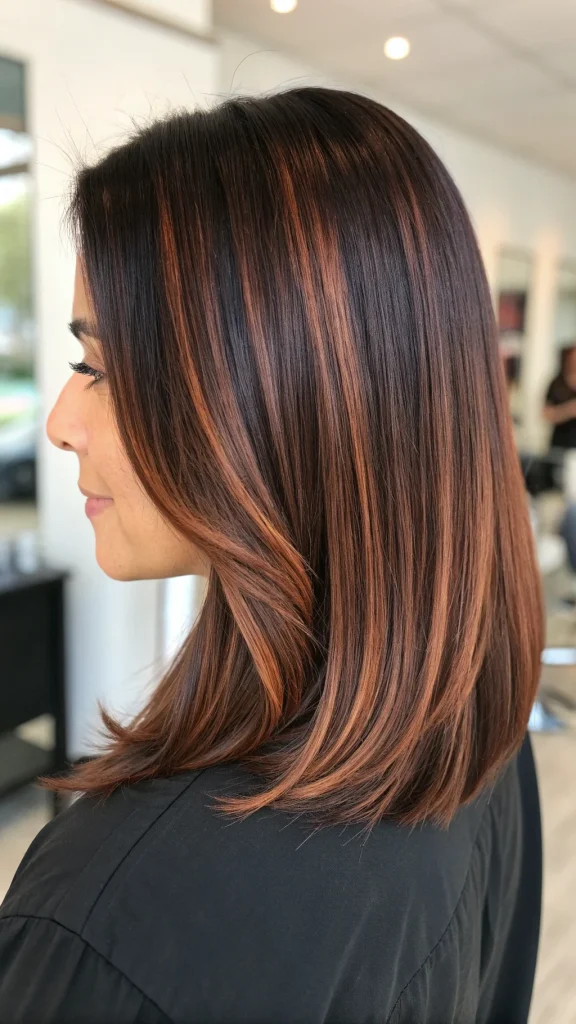 copper balayage brunette hair (7)