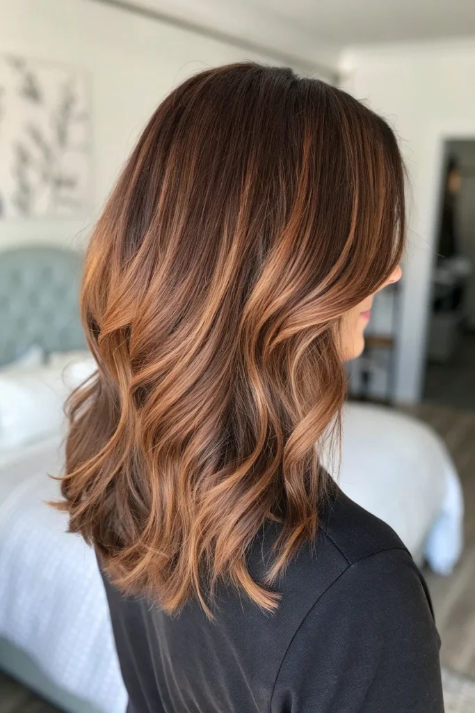 copper balayage brunette hair (8)