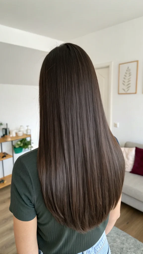 dark chocolate brown hair color idea (10)