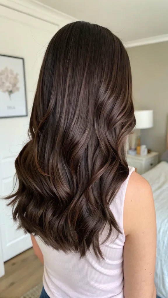 dark chocolate brown hair color idea (6)