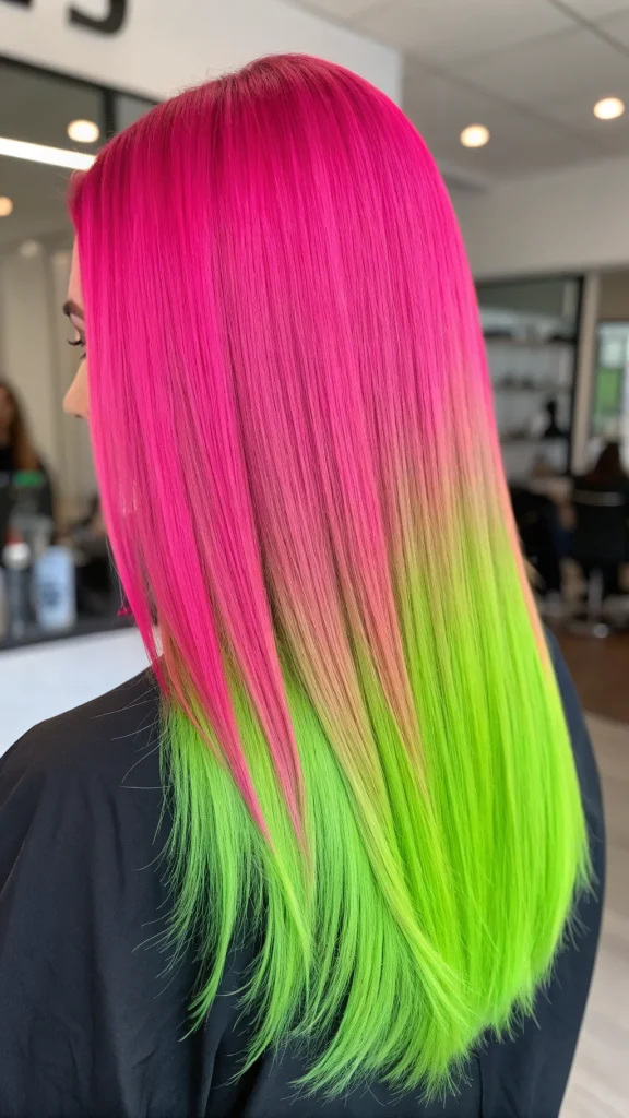 half and half hair color idea 7