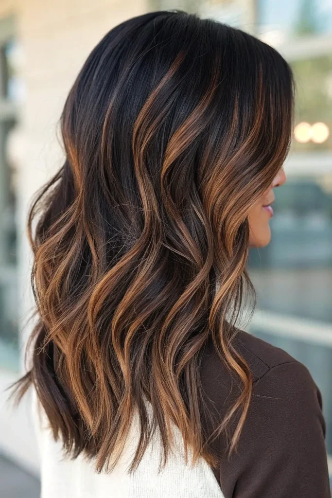 honey caramel highlights on brown hair (8)