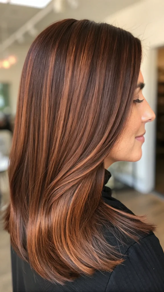 light chocolate copper hair ideas (7)