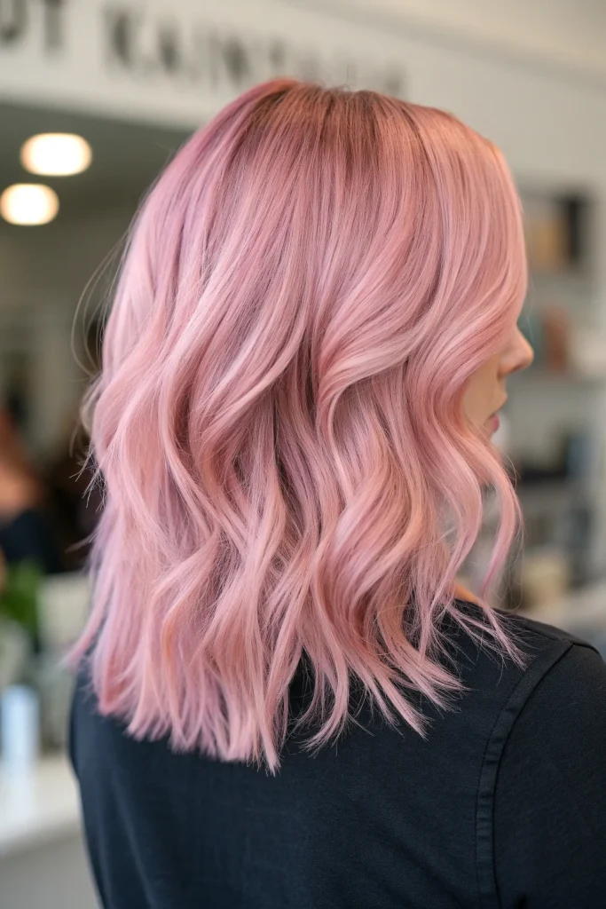 pastel pink hair color idea (2)