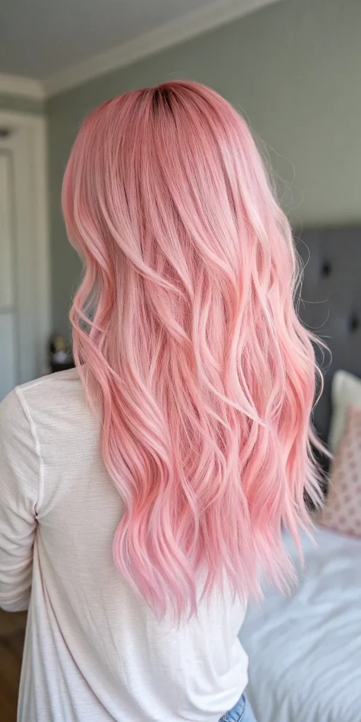 pastel pink hair color idea (3)