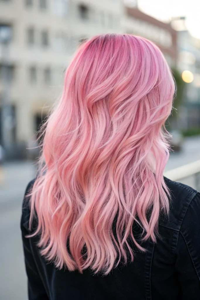 pastel pink hair color idea (5)