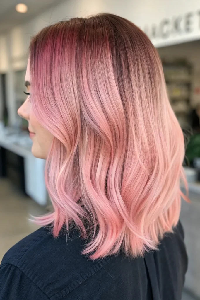 pastel pink hair color idea (8)