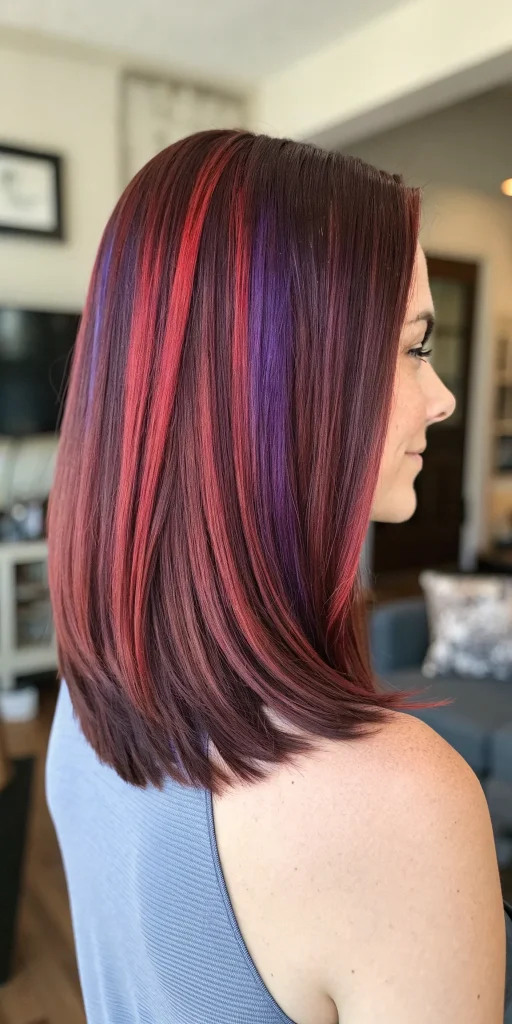 red and purple highlights on dark hair (3)